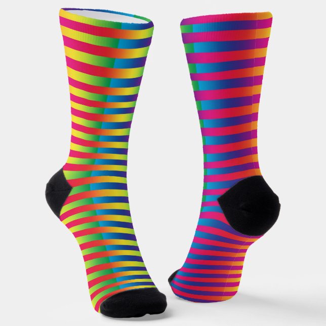 Farbenfrohes gestreiftes Muster Socken (Gewinkelt)