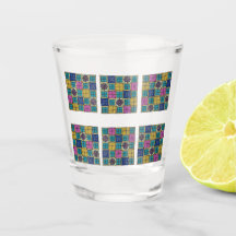 Farbenfrohes Glas im Juwelton-Fliesen-Design