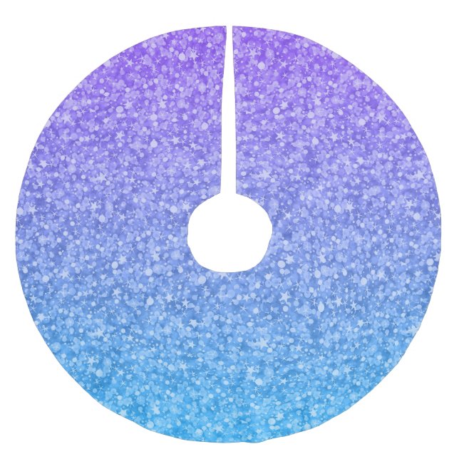 Farbenfrohes Glitter- und Funkelmuster Polyester Weihnachtsbaumdecke (Vorderseite)