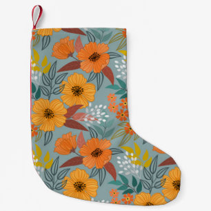 Farbenfrohes Handgemaltes Blumenmuster Kleiner Weihnachtsstrumpf