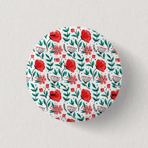 Farbenfrohes handgezeichnetes Blumenmuster. Button