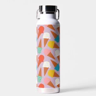 Farbenfrohes handgezeichnetes Muster eines Eiswaff Trinkflasche