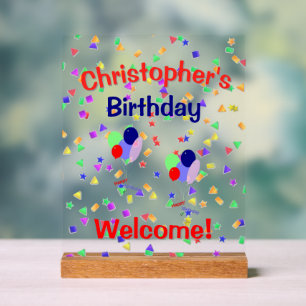 Farbenfrohes Happy Birthday Acryl-Schild Acrylschild