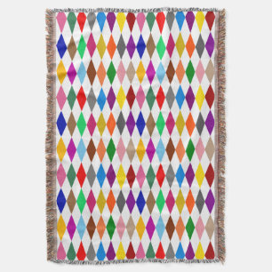 Farbenfrohes Harlekin-Diamanten-Design Weiß Decke