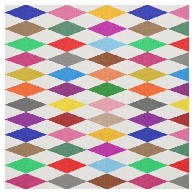 Farbenfrohes Harlekin-Diamanten-Design Weiß  Stoff (Muster)