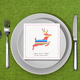 Farbenfrohes Helles Modernes Weihnachtsrentier Serviette