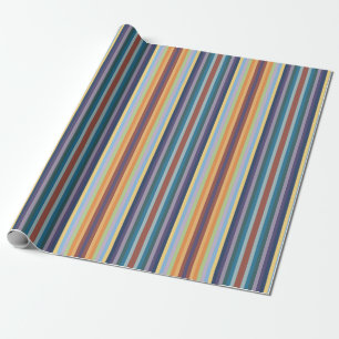 Farbenfrohes Herbst-Winter-Farbstreifen-Muster Geschenkpapier