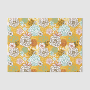 Farbenfrohes Herbstblüten-Muster-Tissue-Papier Seidenpapier