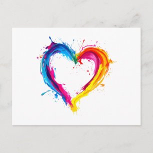 Farbenfrohes Herz Liebe Valentinstag Feiertagspostkarte