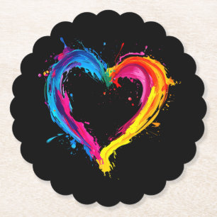 Farbenfrohes Herz Liebe Valentinstag Untersetzer
