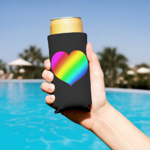 Farbenfrohes Herz Regenbogen Liebe Helle Farbe Selters Dosenkühler
