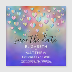 Farbenfrohes Herz-Sprenkel-Design Magnetkarte