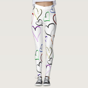 Farbenfrohes Herzen-Muster Leggings
