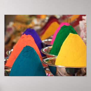 Farbenfrohes Holi-Pulver-Paint Poster