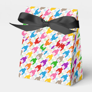 Farbenfrohes Houndstooth-Muster Weiß Geschenkschachtel
