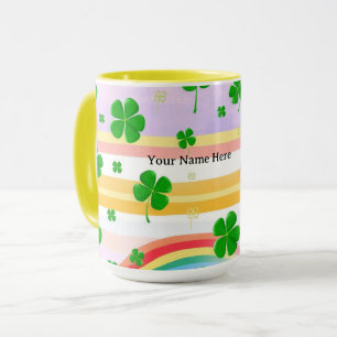 Farbenfrohes Irisches Kleeblatt nahtloses Muster Tasse