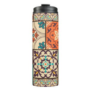 Farbenfrohes islamisches Patchwork: Vintage-Fliese Thermosbecher