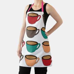 Farbenfrohes Kaffeetassenmuster Schürze