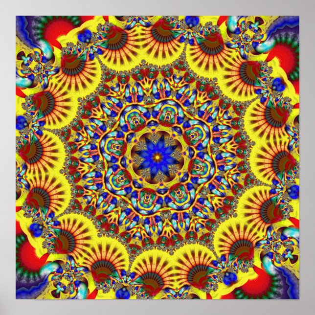 Farbenfrohes Kaleidoskop-Muster Poster (Vorne)
