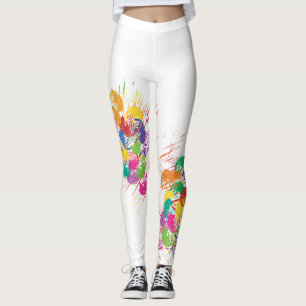 Farbenfrohes Karneval-Abstraktes Farbspritzen Leggings