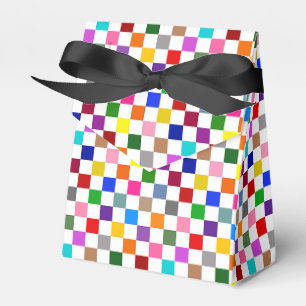 Farbenfrohes Karomuster Design Weiß Geschenkschachtel