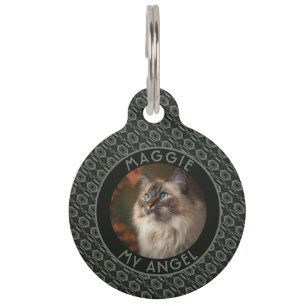Farbenfrohes Katzenbesitzer-Geschenk Ethnisches Mu Haustiermarke