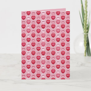 farbenfrohes Kaugummi Valentinstag Herz Muster Karte