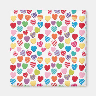 farbenfrohes Kaugummi Valentinstag Herz Muster Magnet