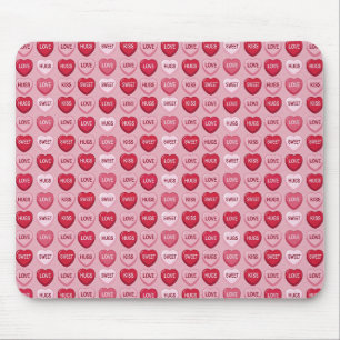 farbenfrohes Kaugummi Valentinstag Herz Muster Mousepad