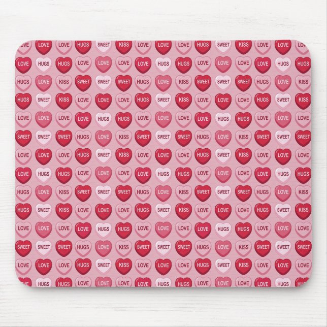 farbenfrohes Kaugummi Valentinstag Herz Muster Mousepad (Vorne)