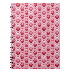 farbenfrohes Kaugummi Valentinstag Herz Muster Notizblock