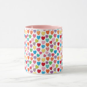 farbenfrohes Kaugummi Valentinstag Herz Muster Tasse