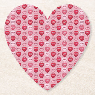 farbenfrohes Kaugummi Valentinstag Herz Muster Untersetzer