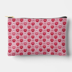 farbenfrohes Kaugummi Valentinstag Herz Muster Zubehörtasche