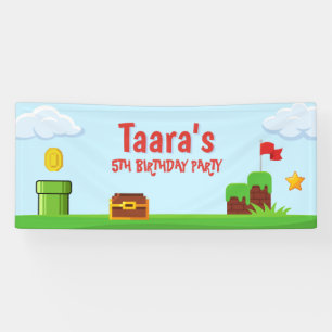 Farbenfrohes Kinder-Videospiel-Geburtstags-Outdoor Banner