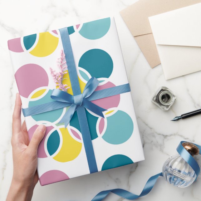 Farbenfrohes Kreisdesign – Lustiger geometrischer  Geschenkpapier (Schenken)
