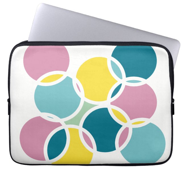 Farbenfrohes Kreisdesign – Lustiger geometrischer  Laptopschutzhülle (Vorderseite)