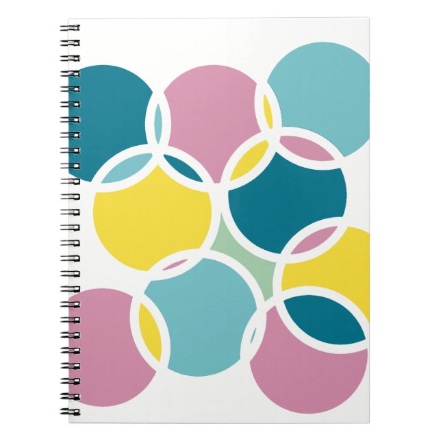 Farbenfrohes Kreisdesign – Lustiger geometrischer  Notizblock (Vorderseite)