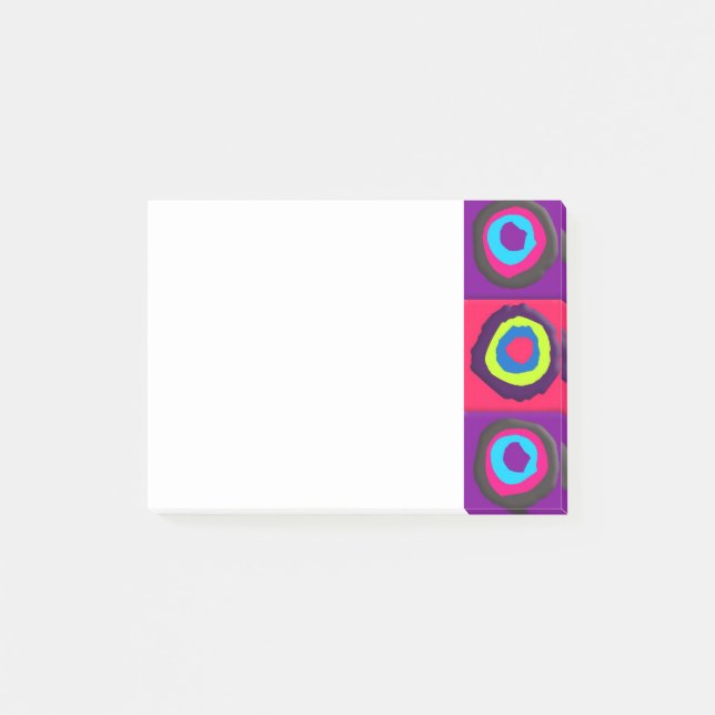Farbenfrohes Kreismuster Post-it Klebezettel (Vorderseite)