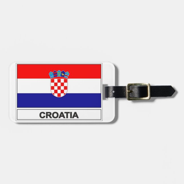 Farbenfrohes Kroatien-Gepäckanhänger Gepäckanhänger (Vorderseite horizontal)