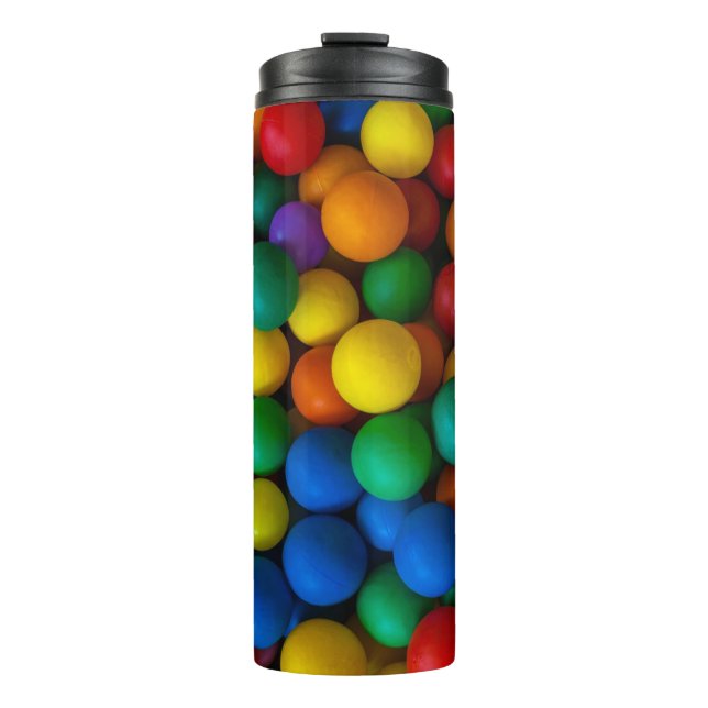Farbenfrohes Kugelmuster Cute hell  Thermosbecher (Vorderseite)