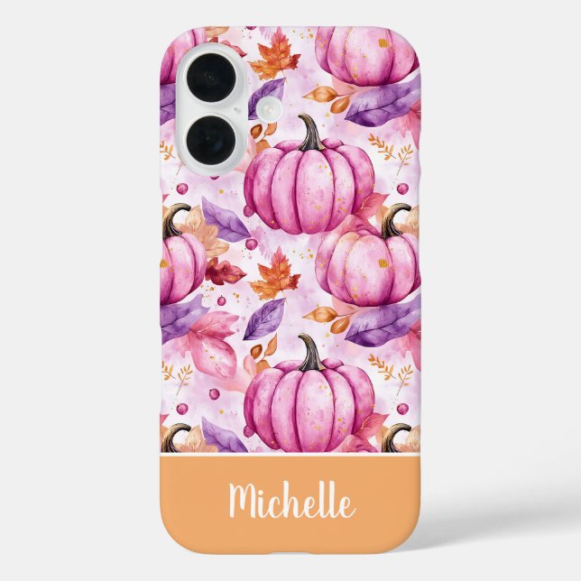 farbenfrohes Kürbis- und Blätter-Muster  Case-Mate iPhone Hülle (Rückseite)