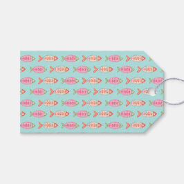 Farbenfrohes Küsten-Sommer-Fisch-Muster Geschenkanhänger