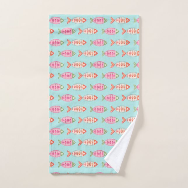 Farbenfrohes Küsten-Sommer-Fisch-Muster Handtuch (Handtuch)