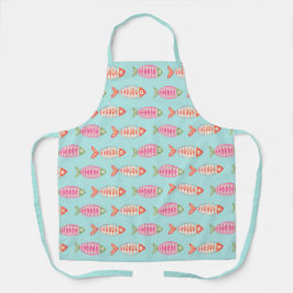 Farbenfrohes Küsten-Sommer-Fisch-Muster Schürze