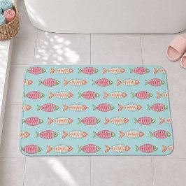 Farbenfrohes Küsten-Sommer-Fischmuster Badematte
