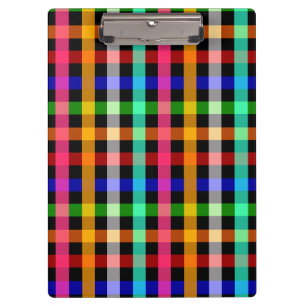 Farbenfrohes, lebendiges Gingham-Karomuster Design Klemmbrett