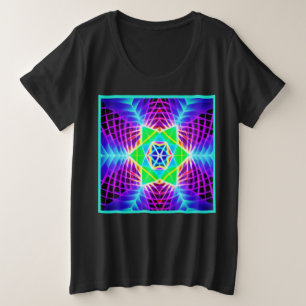 Farbenfrohes Lebendiges Muster Große Größe T-Shirt