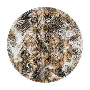 Farbenfrohes Leopard-Zebra-Tarnmuster Schneidebrett