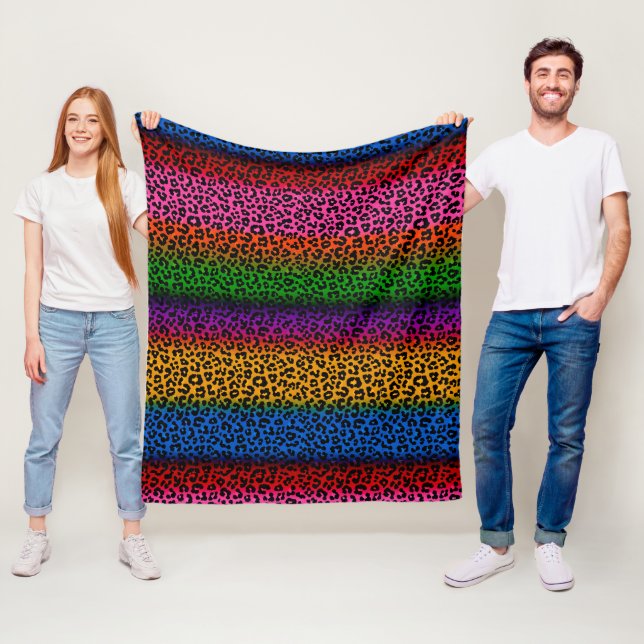 Farbenfrohes Leoparden-Tierdruck-Design  Fleecedecke (Beispiel)